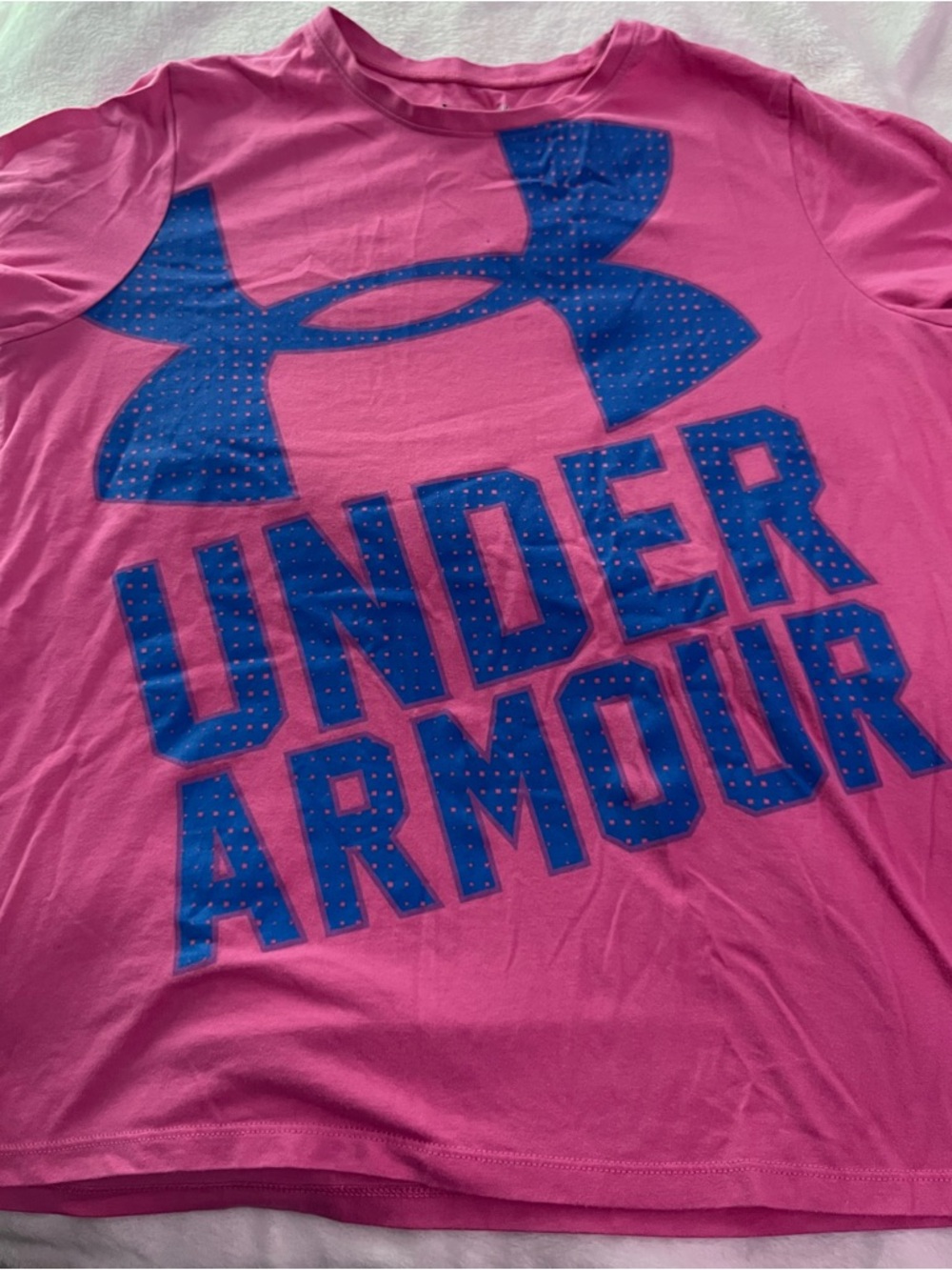 Under Armour Pink Performance HeatGear Tee with Navy Logo